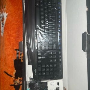 Logitech Black Wired Keyboard with Blue Accents